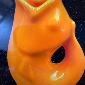 GURGLEPOT 2006 Orange Fish Pitcher Vase Stoneware 7.5” NWT & Paperwork